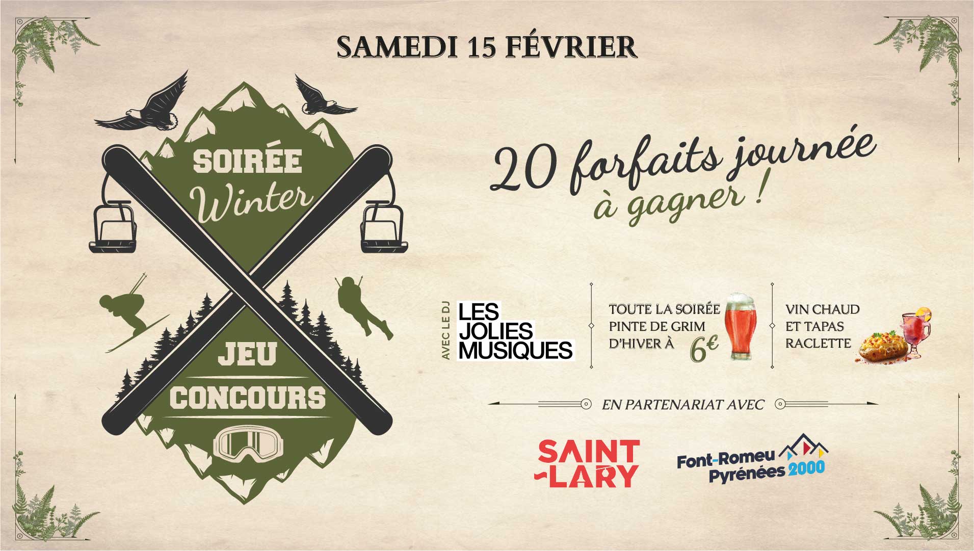 Affiche soirée winter Bota Pub