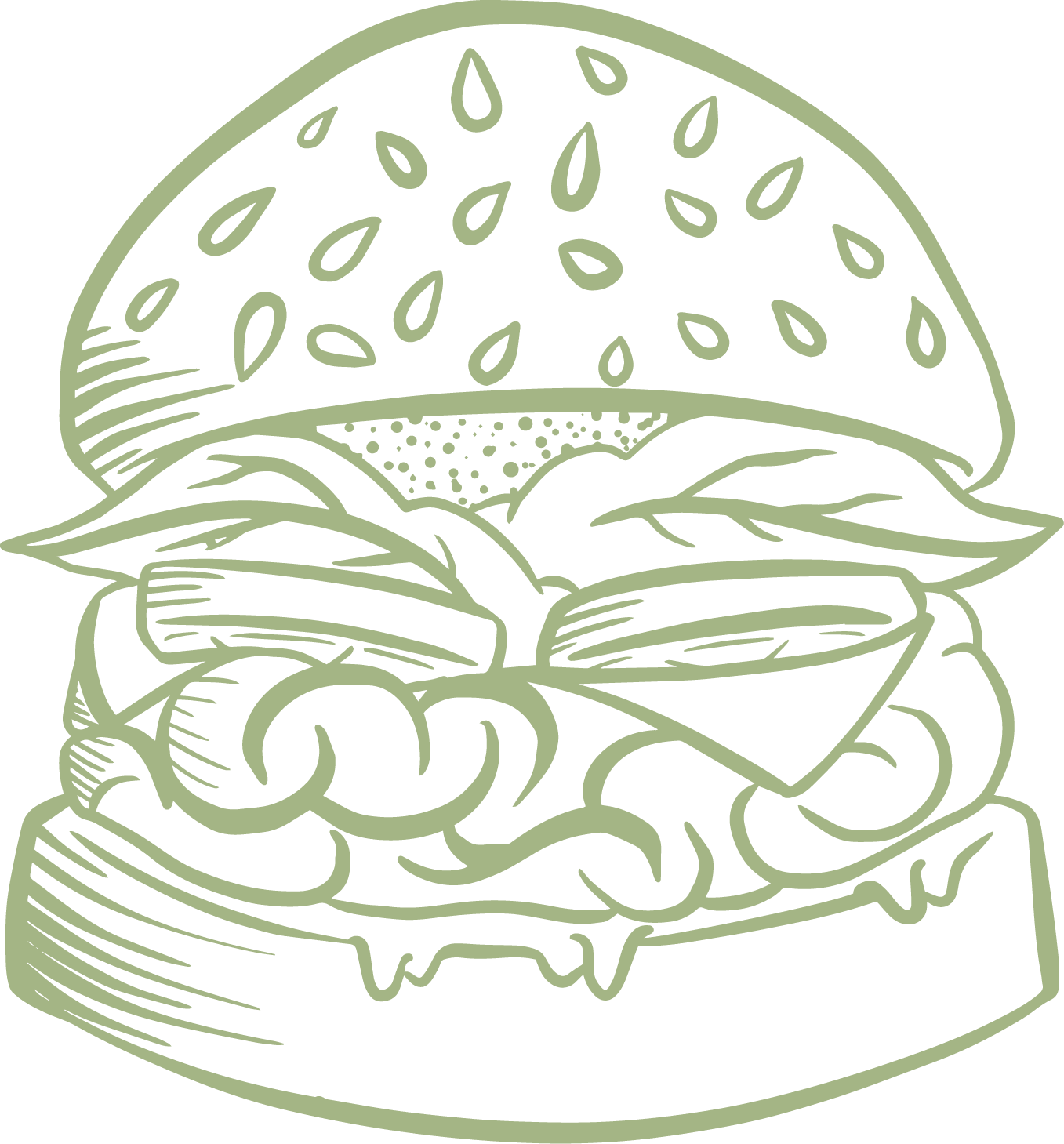 bota pub pictogrammes vert feuillage burger
