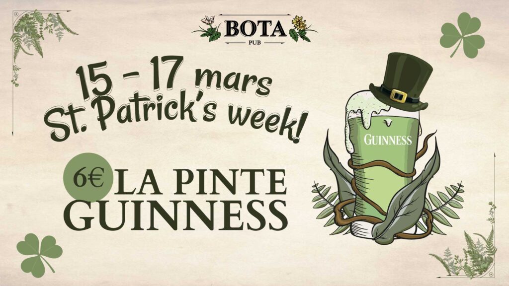 Affiche Bota Pub Saint-Patrick
